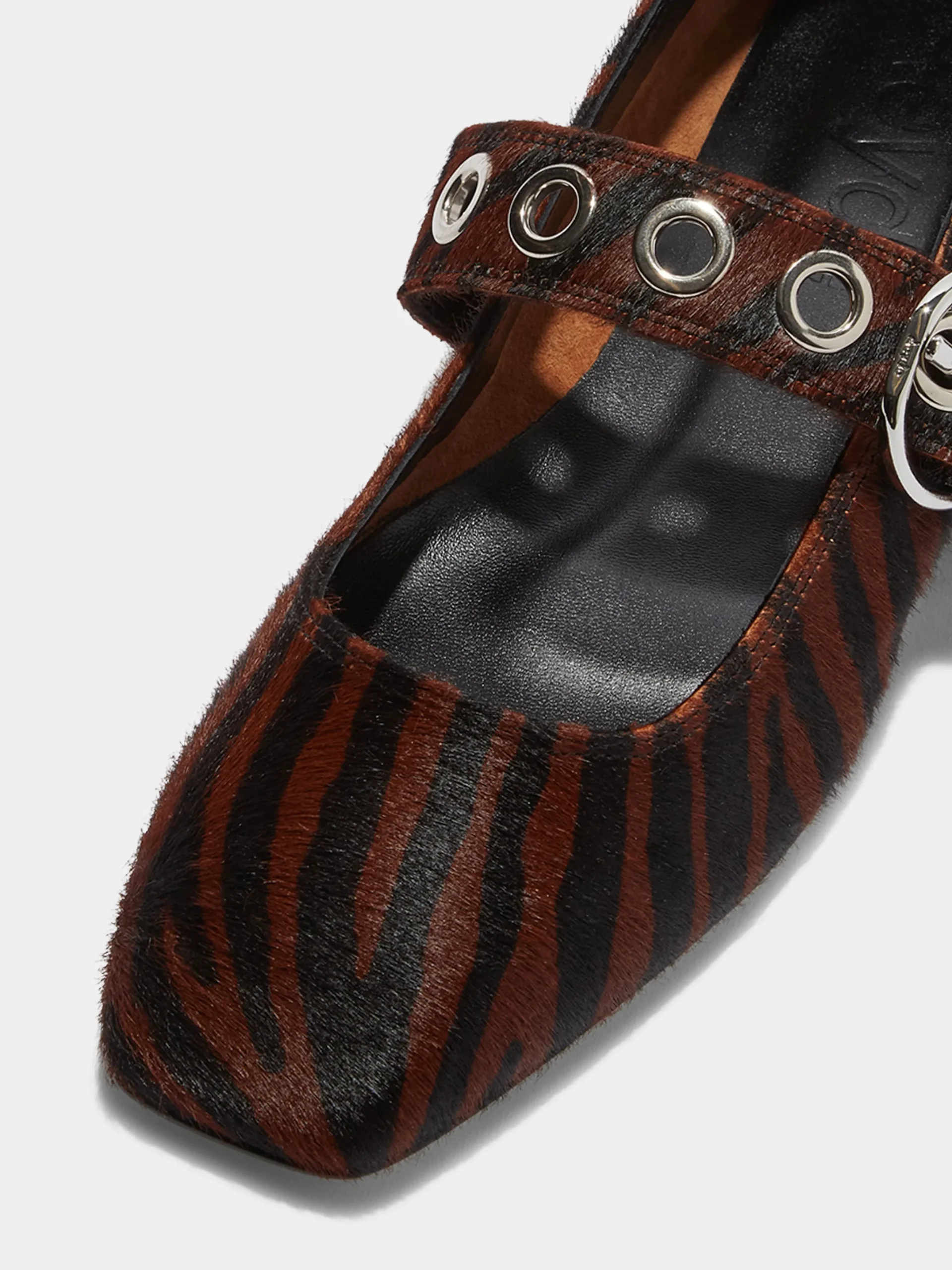 Fashion Aeyde Uma Eyelet Ponyhair Mary-Janes Moka Ponyhair