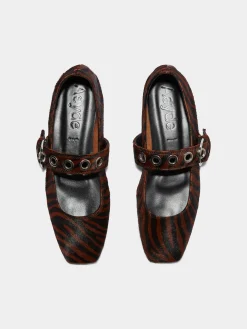 Fashion Aeyde Uma Eyelet Ponyhair Mary-Janes Moka Ponyhair