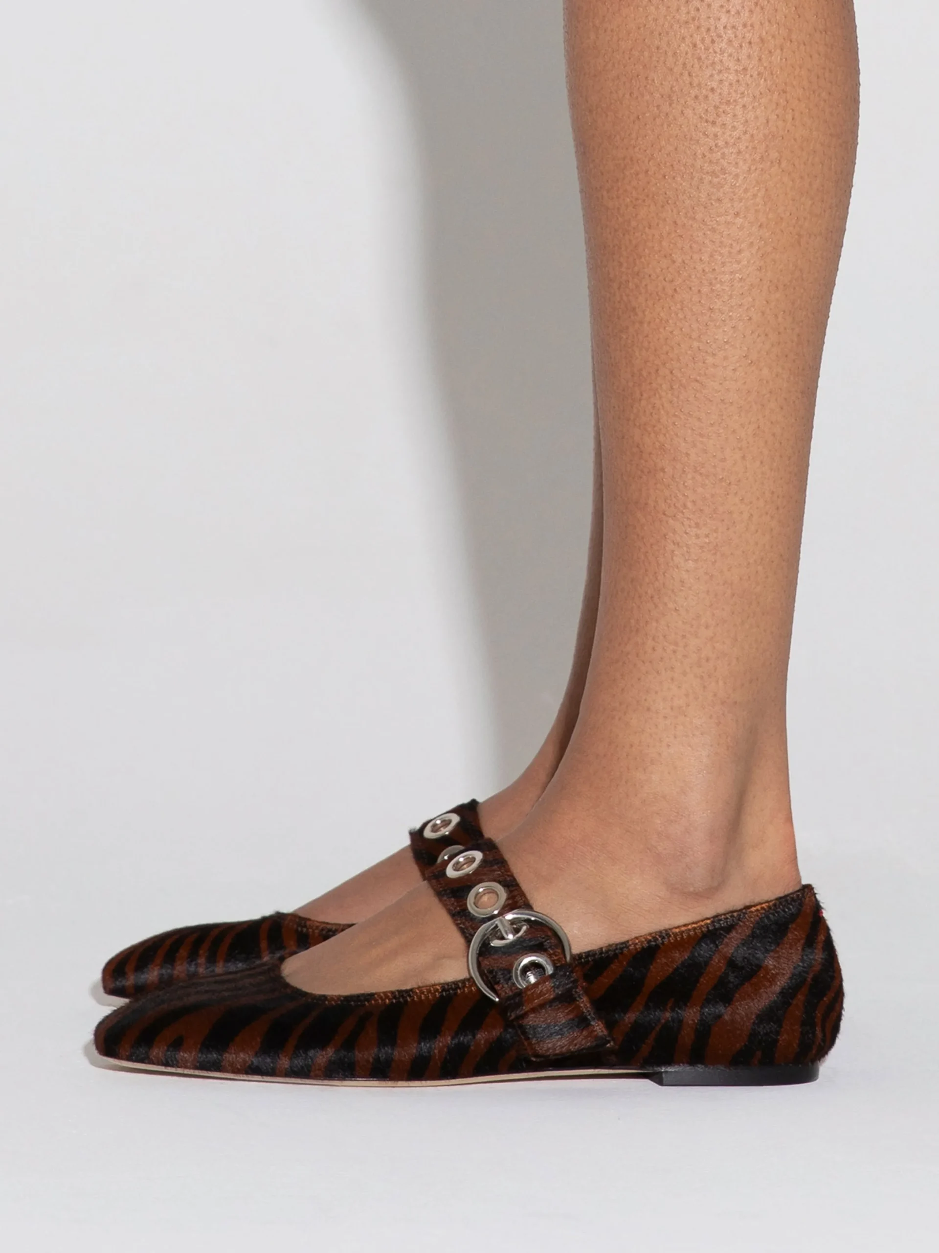 Fashion Aeyde Uma Eyelet Ponyhair Mary-Janes Moka Ponyhair