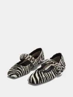 New Aeyde Uma Eyelet Ponyhair Mary-Janes Creamy Ponyhair