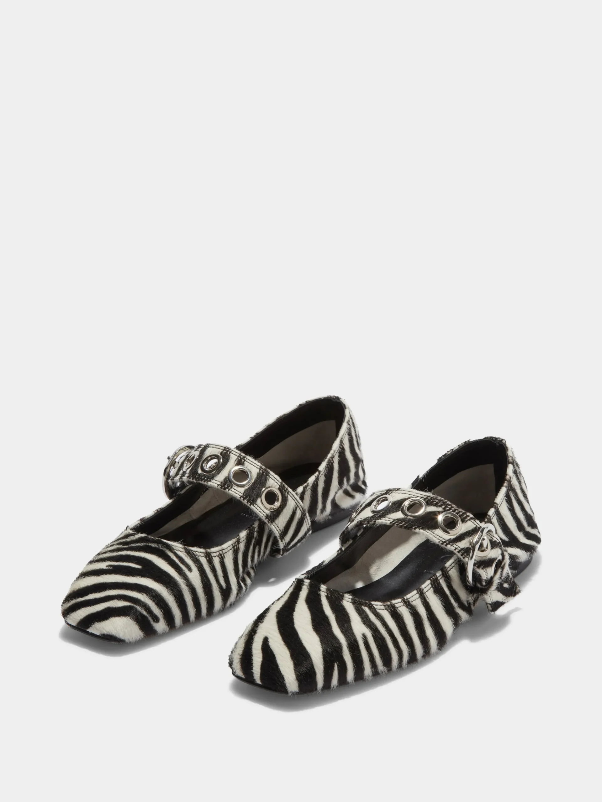 New Aeyde Uma Eyelet Ponyhair Mary-Janes Creamy Ponyhair