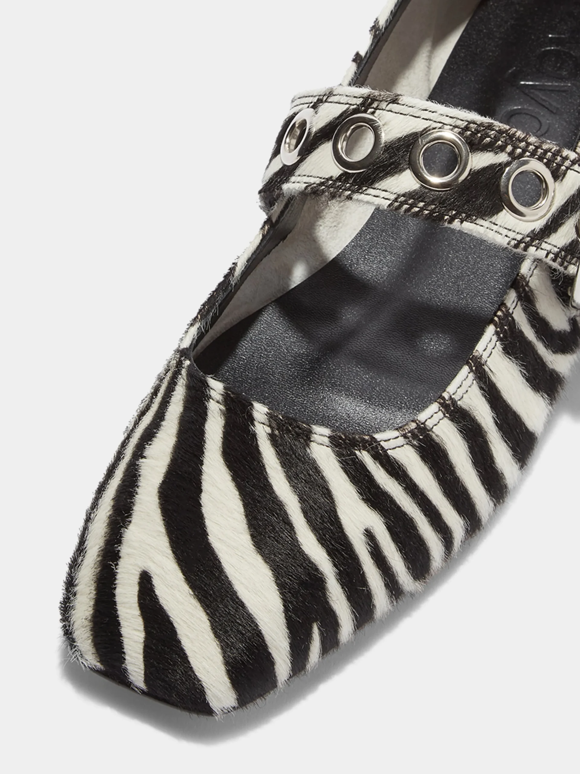 New Aeyde Uma Eyelet Ponyhair Mary-Janes Creamy Ponyhair