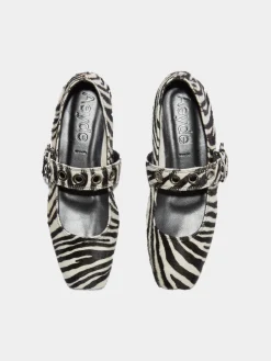 New Aeyde Uma Eyelet Ponyhair Mary-Janes Creamy Ponyhair