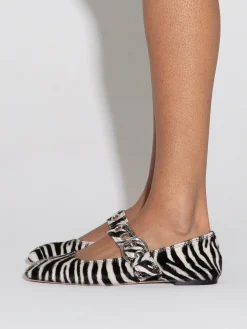 New Aeyde Uma Eyelet Ponyhair Mary-Janes Creamy Ponyhair