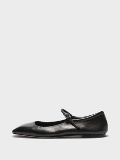 Best Aeyde Uma Leather Mary-Jane Flats Black Nappa