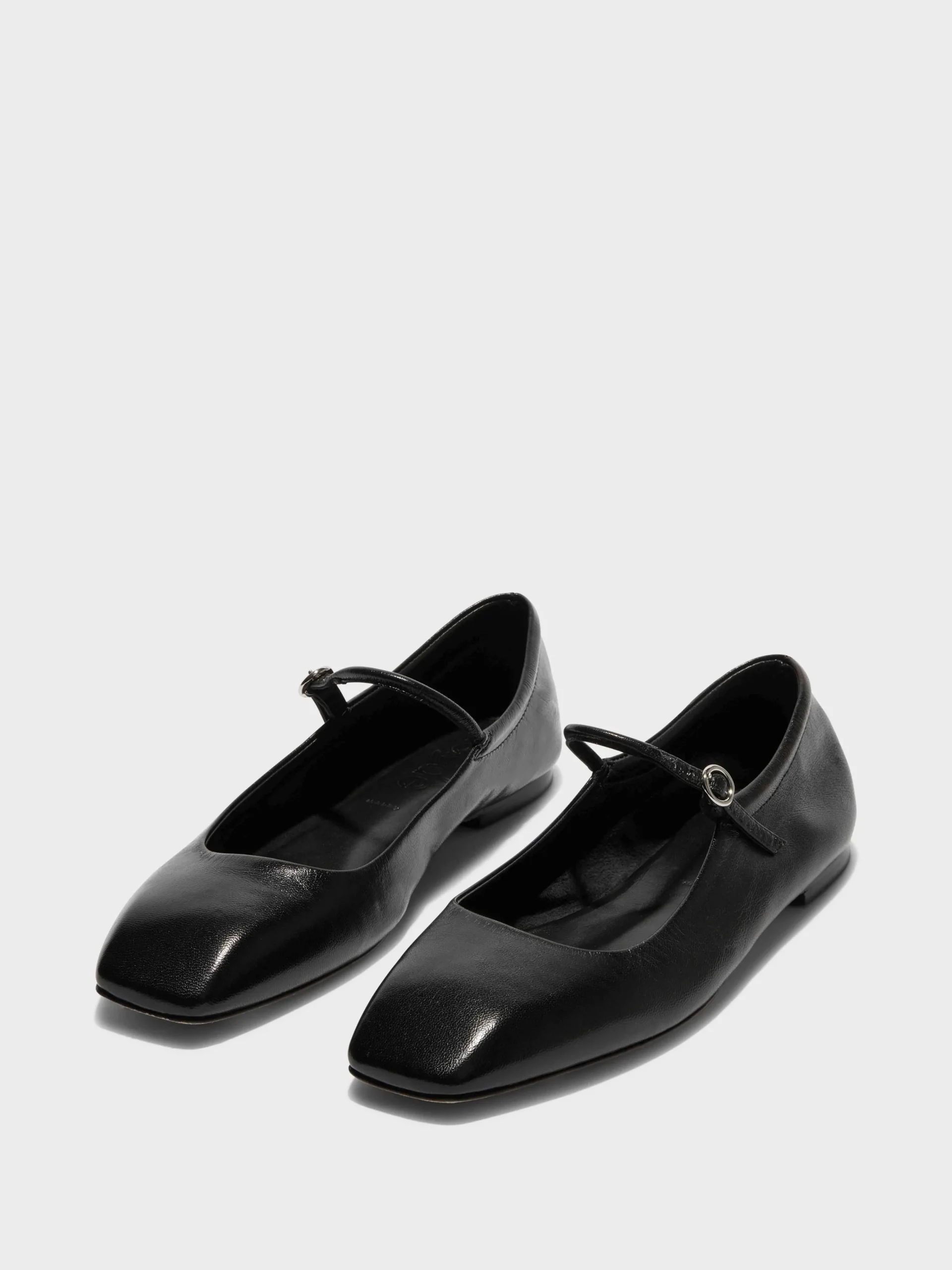 Best Aeyde Uma Leather Mary-Jane Flats Black Nappa