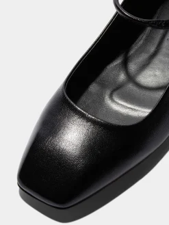 Best Aeyde Uma Leather Mary-Jane Flats Black Nappa