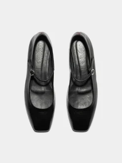 Best Aeyde Uma Leather Mary-Jane Flats Black Nappa