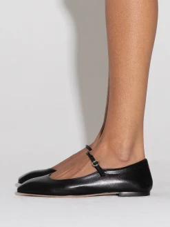 Best Aeyde Uma Leather Mary-Jane Flats Black Nappa