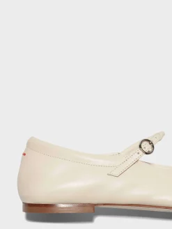 Outlet Aeyde Uma Leather Mary-Jane Flats Creamy Nappa
