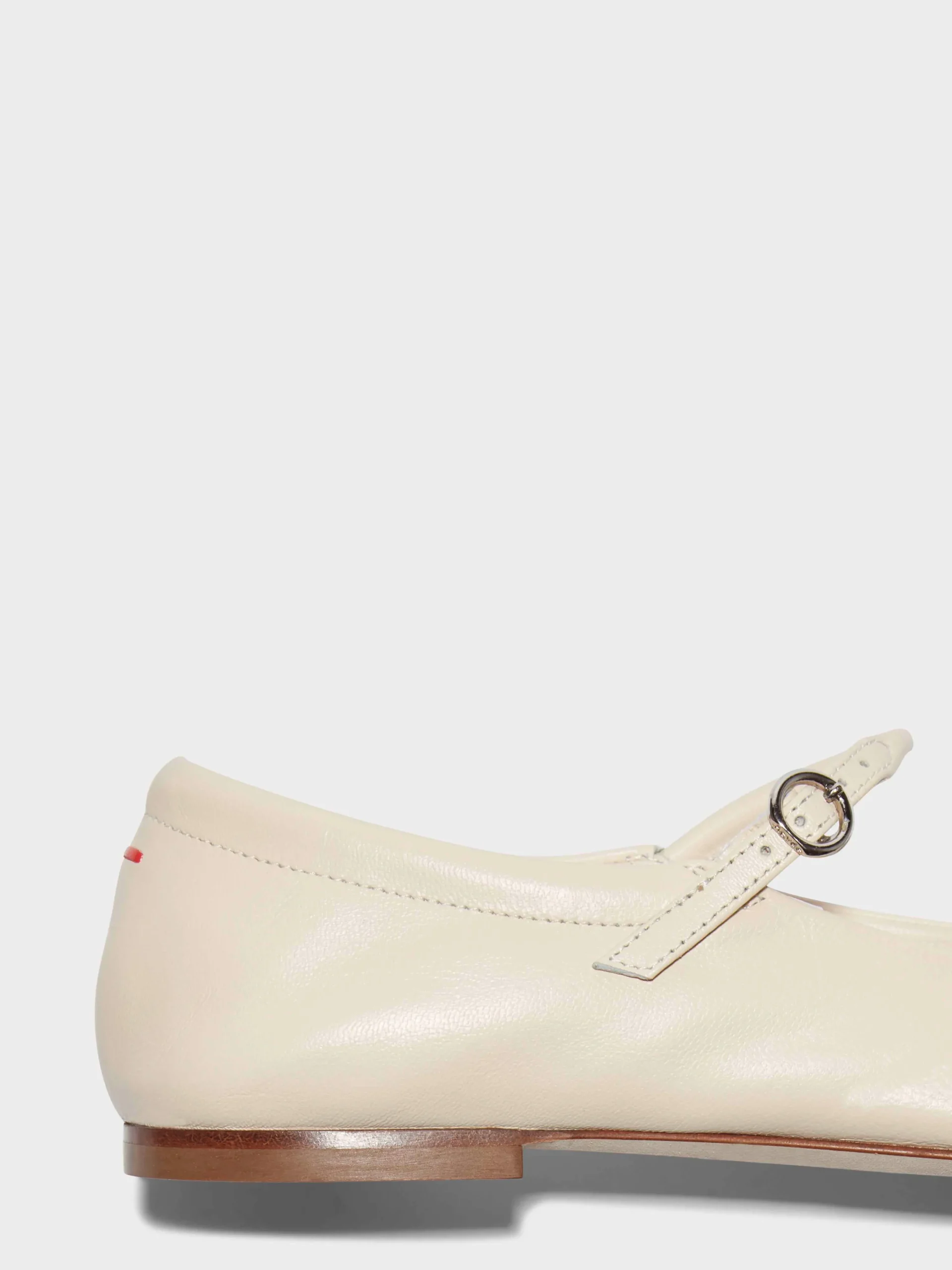 Outlet Aeyde Uma Leather Mary-Jane Flats Creamy Nappa