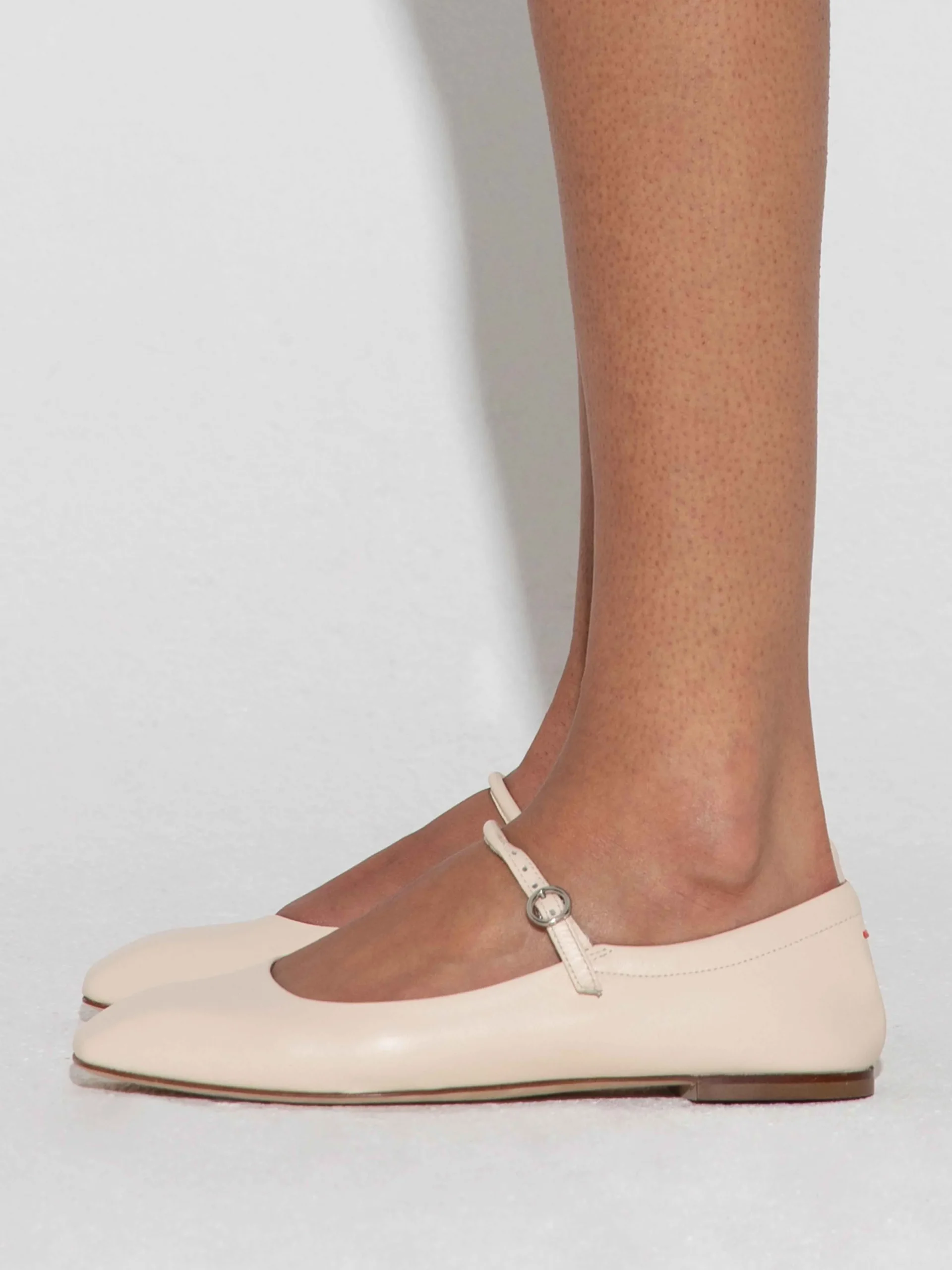 Outlet Aeyde Uma Leather Mary-Jane Flats Creamy Nappa