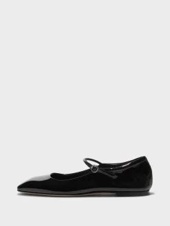 Sale Aeyde Uma Leather Mary-Jane Flats Black Patent