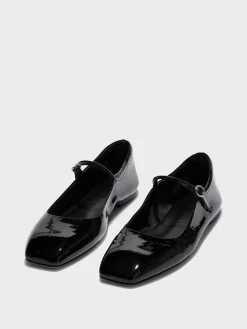 Sale Aeyde Uma Leather Mary-Jane Flats Black Patent