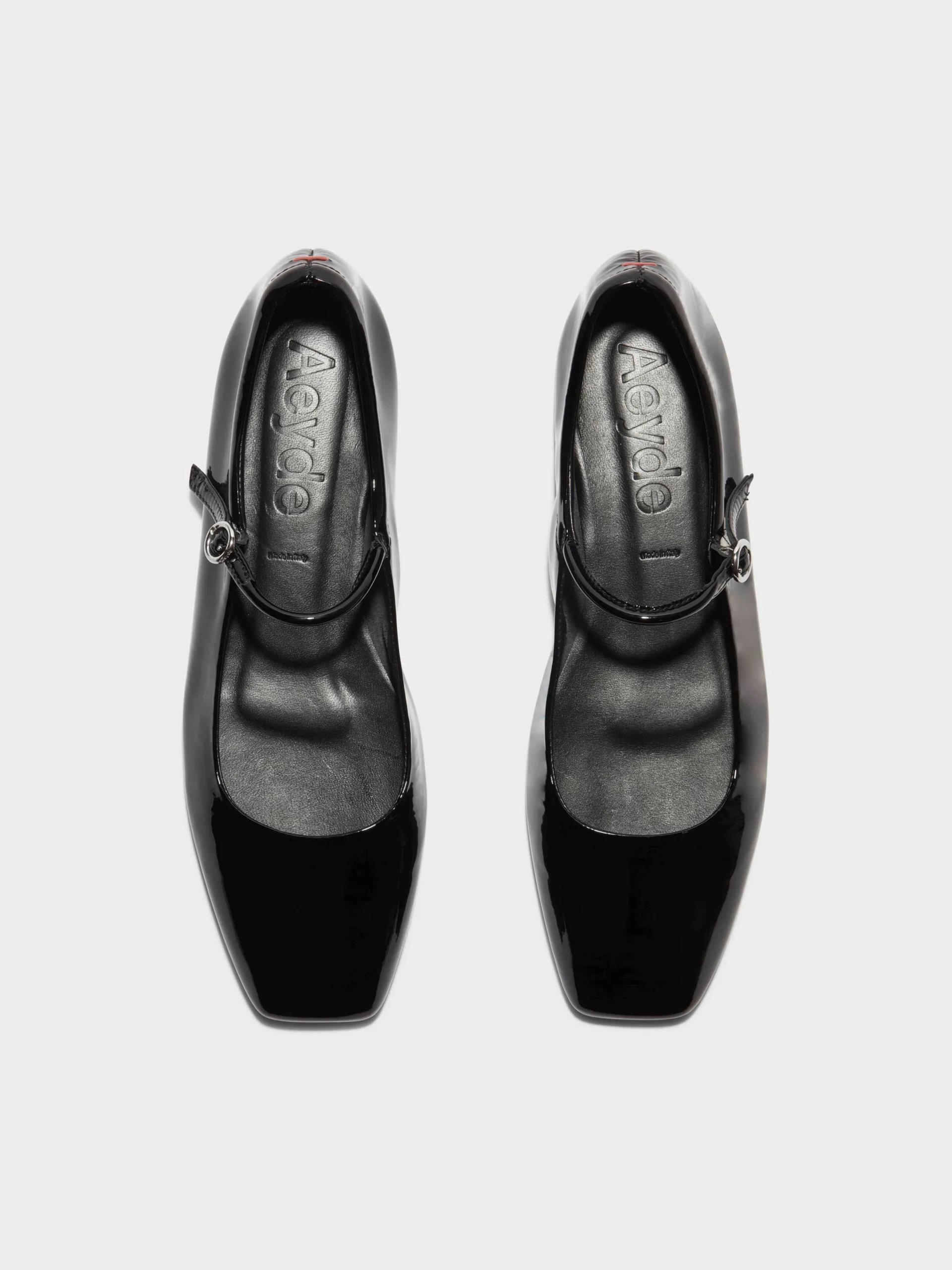 Sale Aeyde Uma Leather Mary-Jane Flats Black Patent