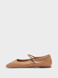 Best Aeyde Uma Leather Mary-Janes Flats Hazelnut Nappa
