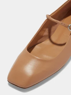 Best Aeyde Uma Leather Mary-Janes Flats Hazelnut Nappa