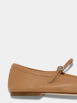 Best Aeyde Uma Leather Mary-Janes Flats Hazelnut Nappa