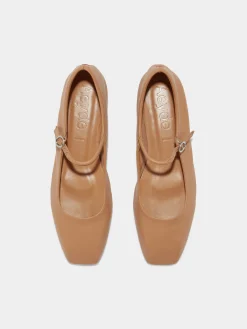 Best Aeyde Uma Leather Mary-Janes Flats Hazelnut Nappa