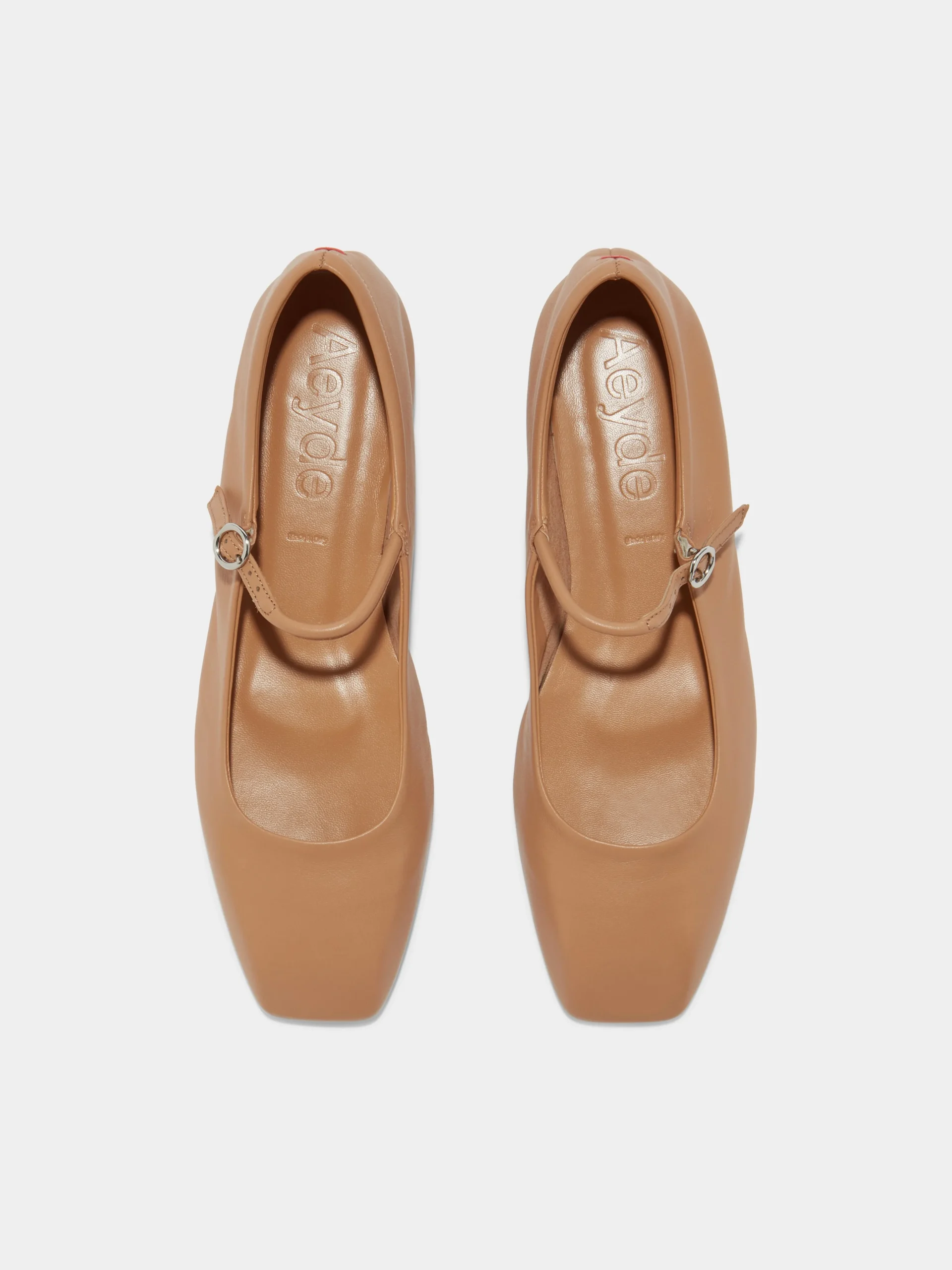 Best Aeyde Uma Leather Mary-Janes Flats Hazelnut Nappa