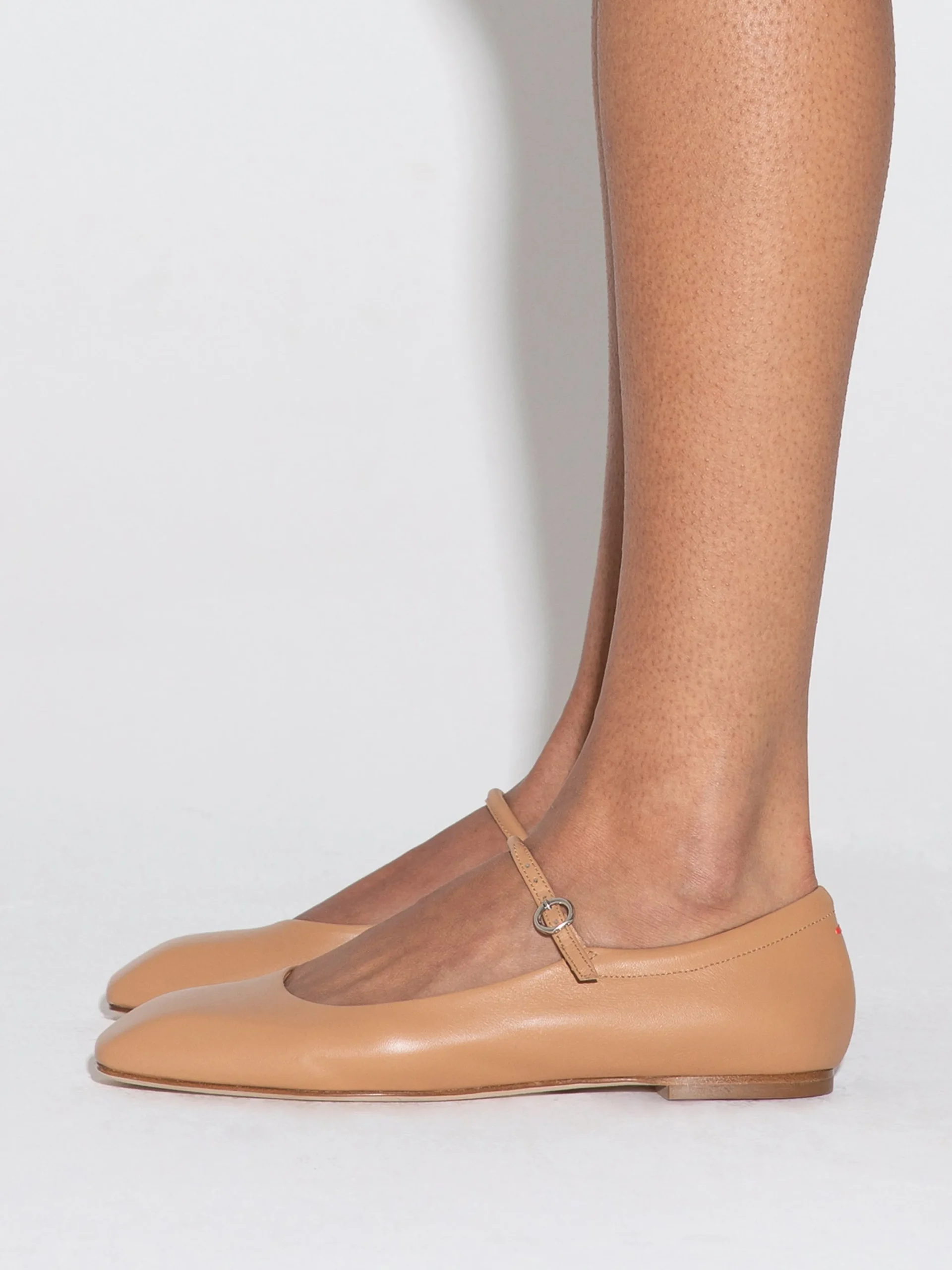 Best Aeyde Uma Leather Mary-Janes Flats Hazelnut Nappa