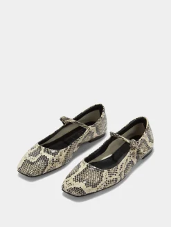 Hot Aeyde Uma Leather Mary-Janes Flats Creamy Snake