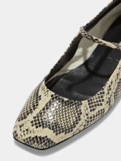 Hot Aeyde Uma Leather Mary-Janes Flats Creamy Snake