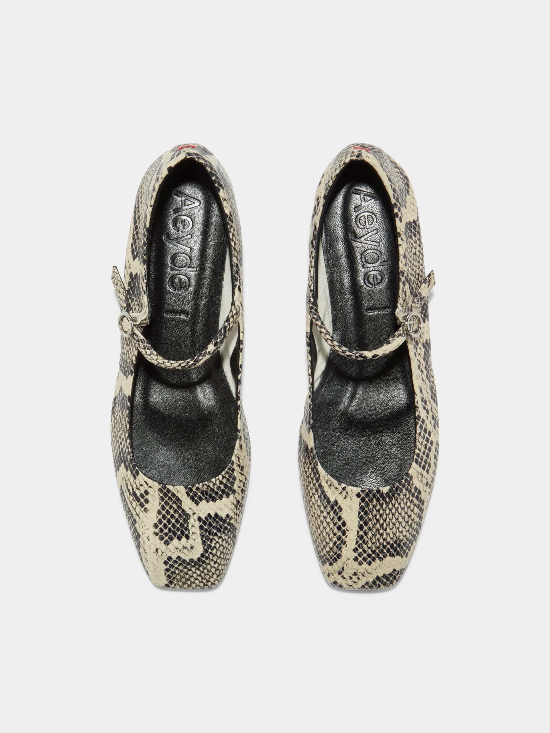 Hot Aeyde Uma Leather Mary-Janes Flats Creamy Snake