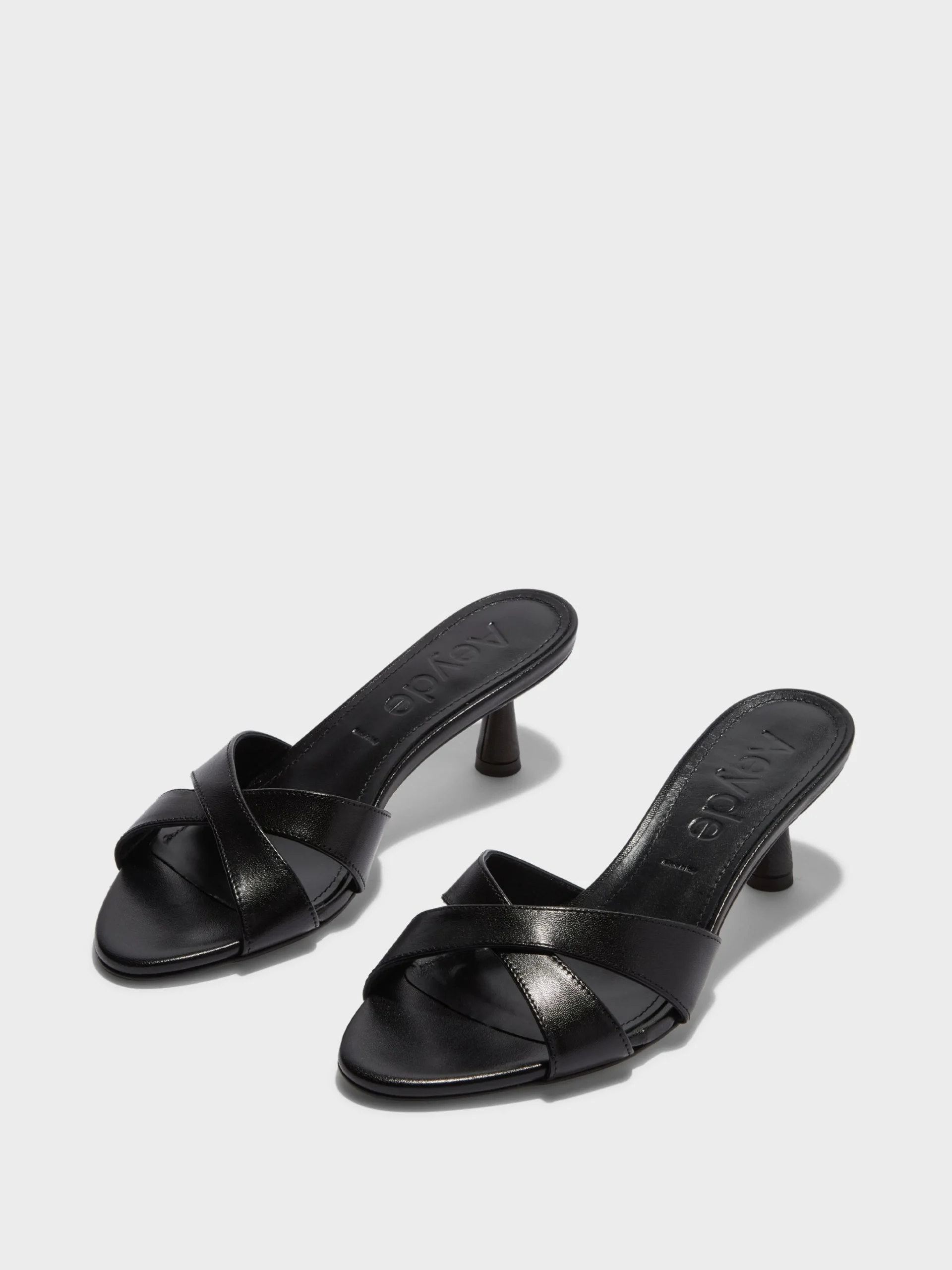 Fashion Aeyde Vero Leather Mules Black Nappa