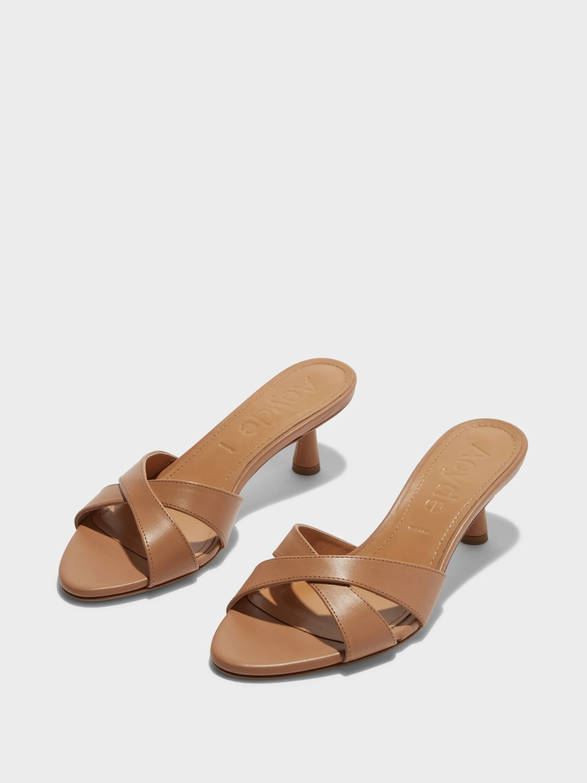 New Aeyde Vero Leather Mules Hazelnut Nappa