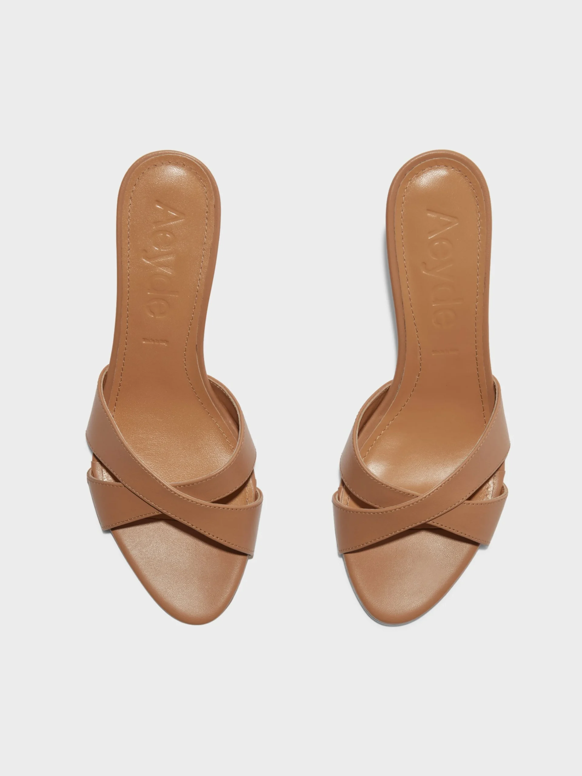 New Aeyde Vero Leather Mules Hazelnut Nappa