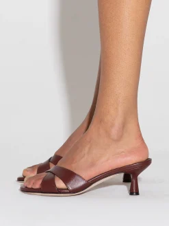 Fashion Aeyde Vero Leather Mules Port Nappa