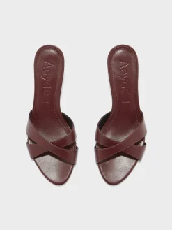 Fashion Aeyde Vero Leather Mules Port Nappa