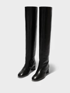Hot Aeyde Willa Leather Over-Knee Boots Black Calf