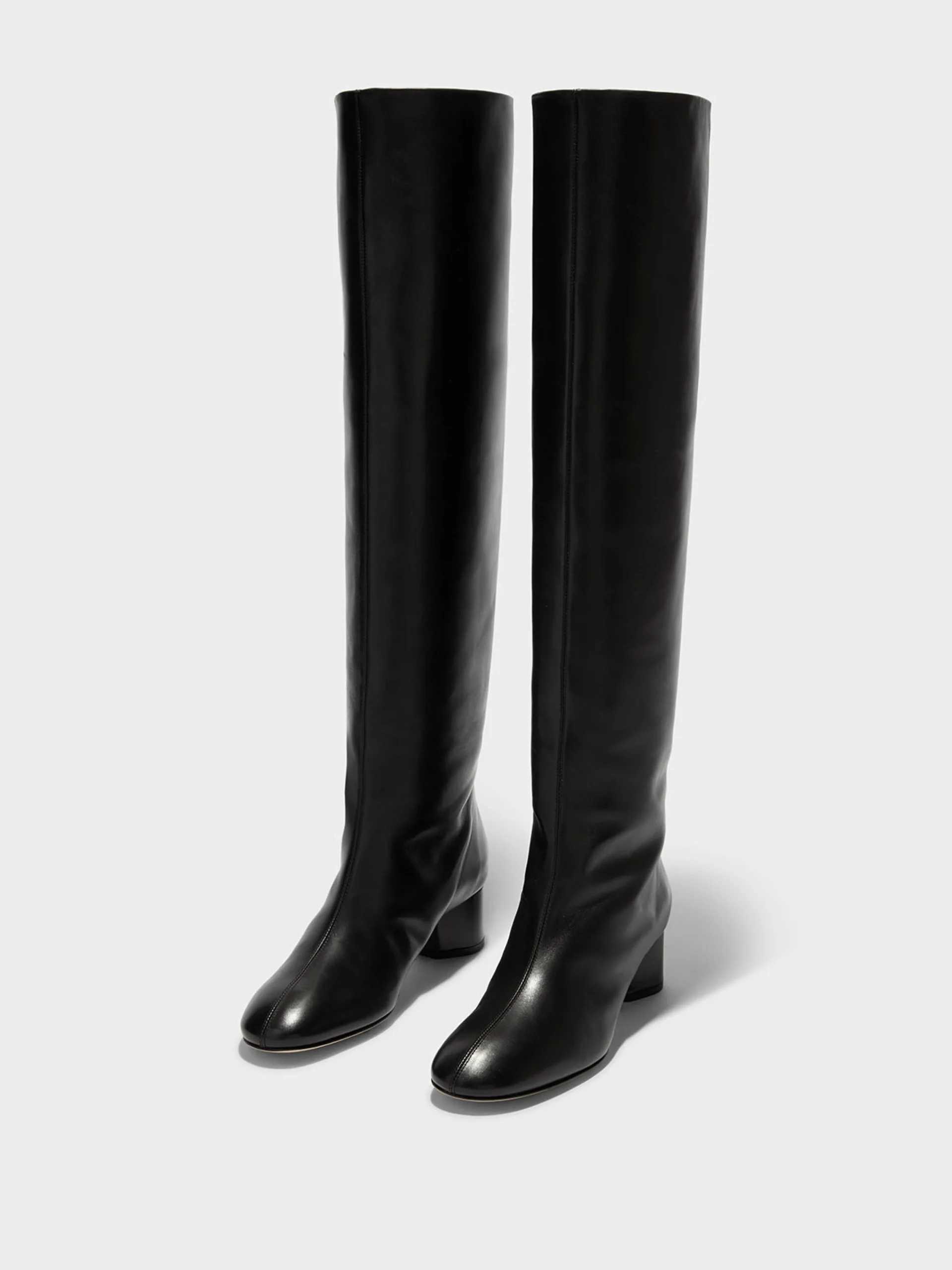 Hot Aeyde Willa Leather Over-Knee Boots Black Calf