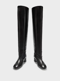 Hot Aeyde Willa Leather Over-Knee Boots Black Calf