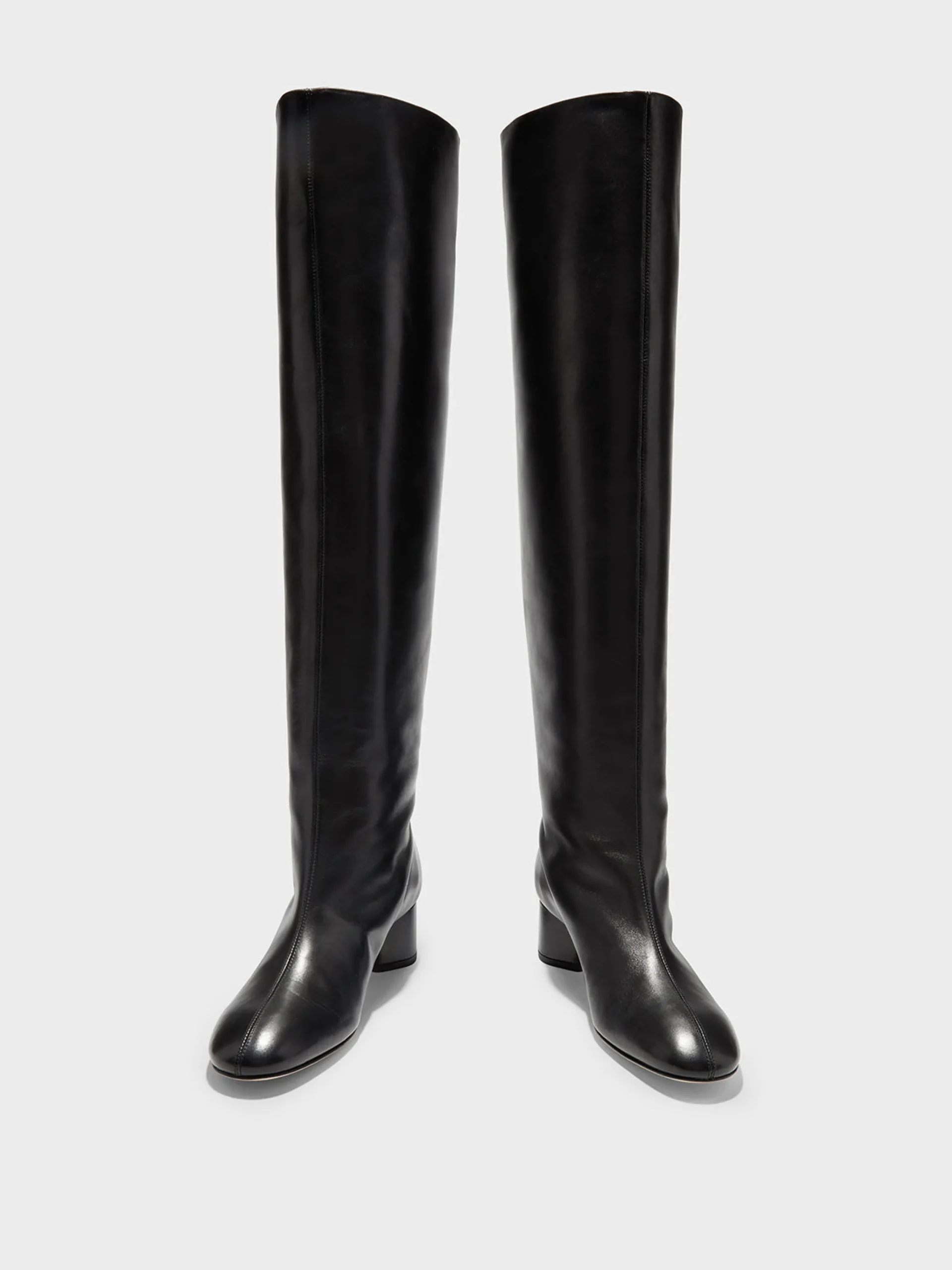 Hot Aeyde Willa Leather Over-Knee Boots Black Calf