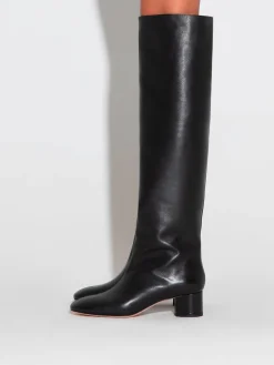 Hot Aeyde Willa Leather Over-Knee Boots Black Calf