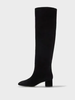 Sale Aeyde Willa Suede Over-Knee Boots Black Suede