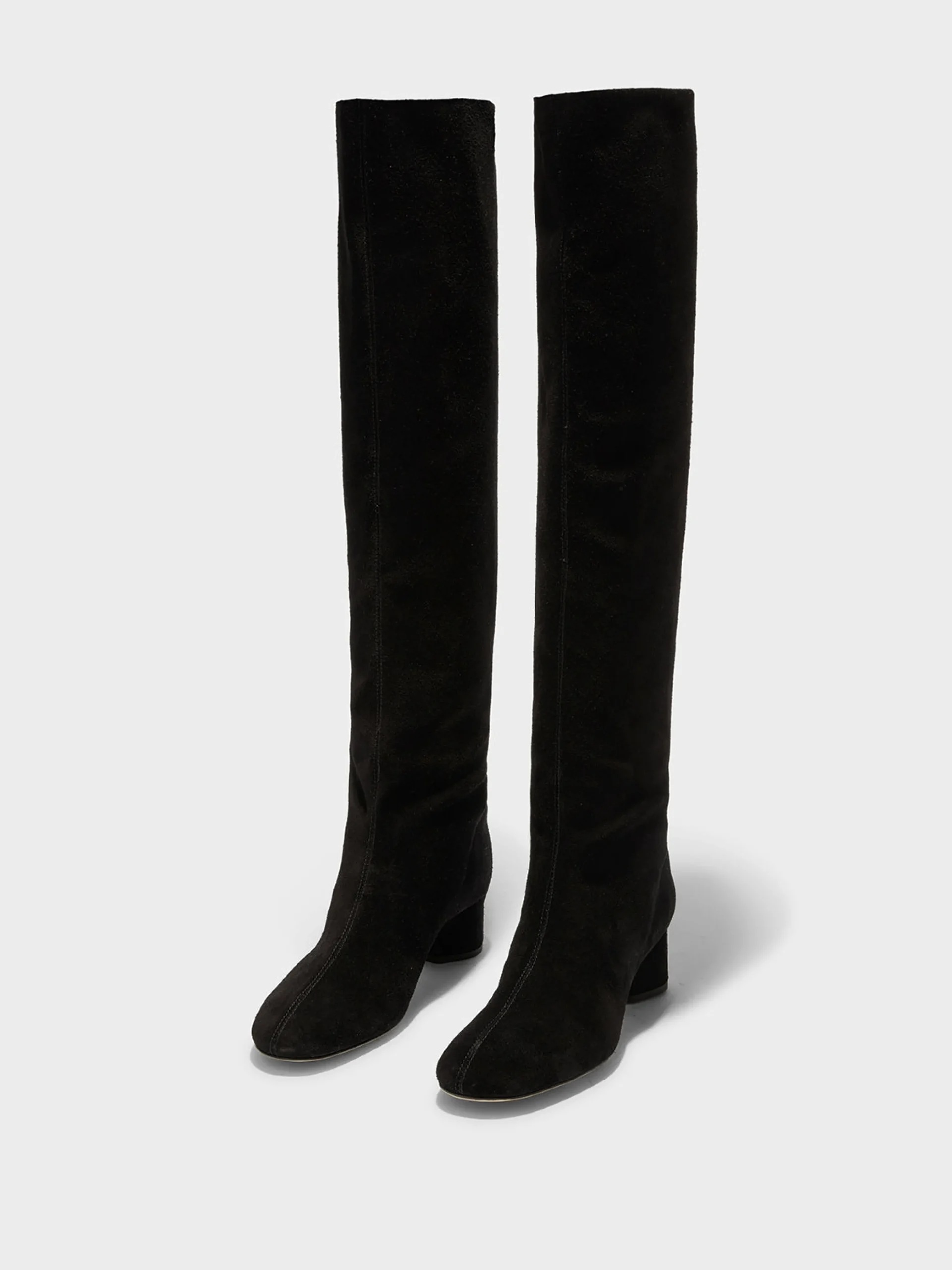 Sale Aeyde Willa Suede Over-Knee Boots Black Suede