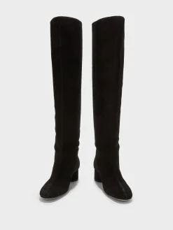Sale Aeyde Willa Suede Over-Knee Boots Black Suede