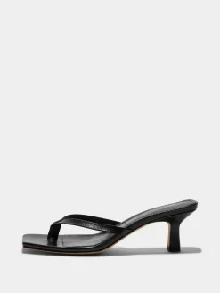Fashion Aeyde Wilma Leather Thong Sandals Black Nappa