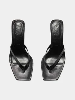 Fashion Aeyde Wilma Leather Thong Sandals Black Nappa