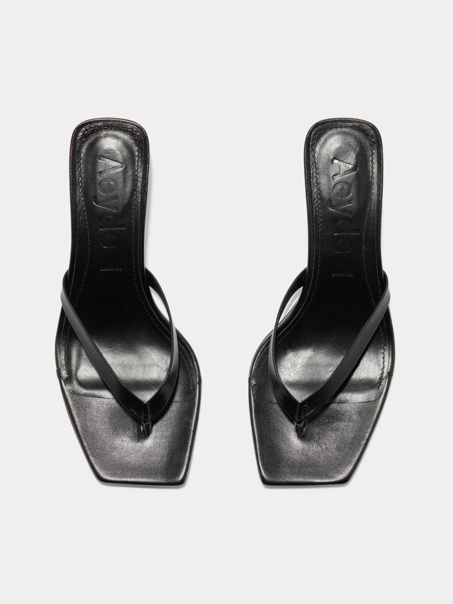 Fashion Aeyde Wilma Leather Thong Sandals Black Nappa
