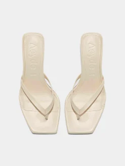 Best Aeyde Wilma Leather Thong Sandals Creamy Nappa