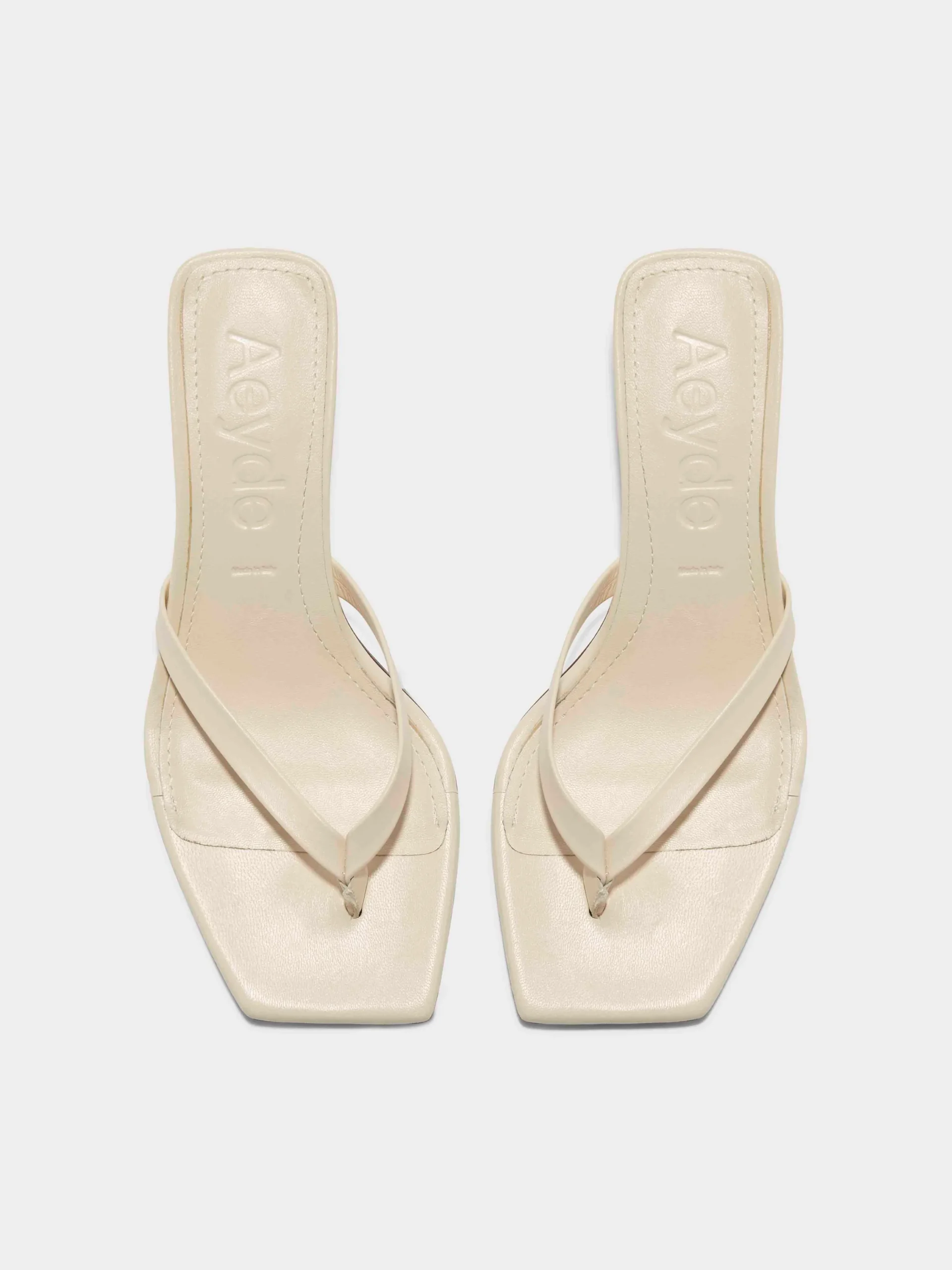 Best Aeyde Wilma Leather Thong Sandals Creamy Nappa