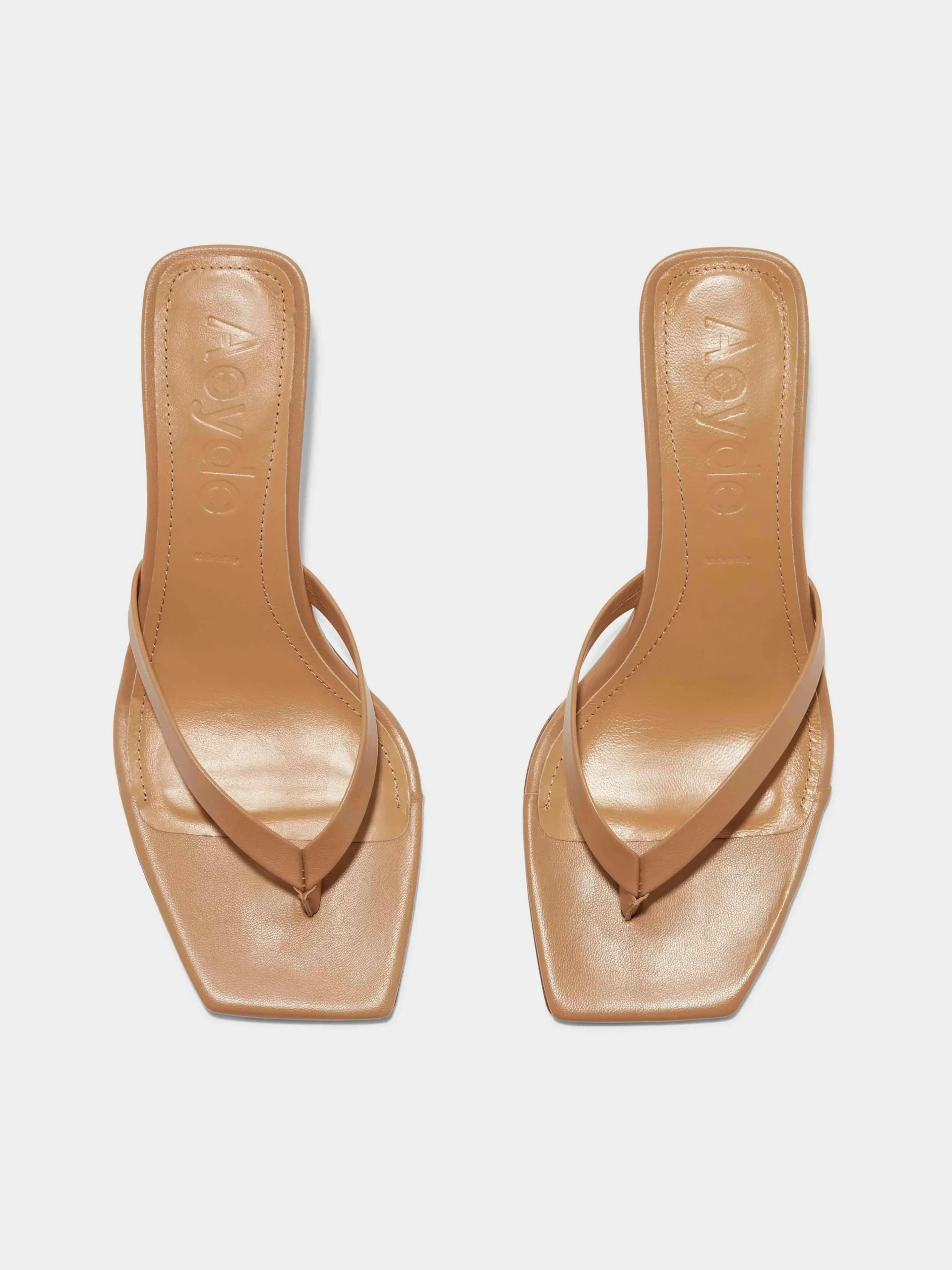 Fashion Aeyde Wilma Leather Thong Sandals Hazelnut Nappa
