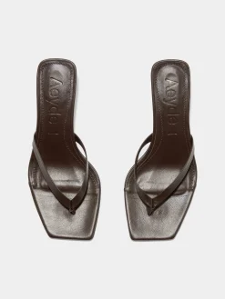 Fashion Aeyde Wilma Leather Thong Sandals Moka Nappa