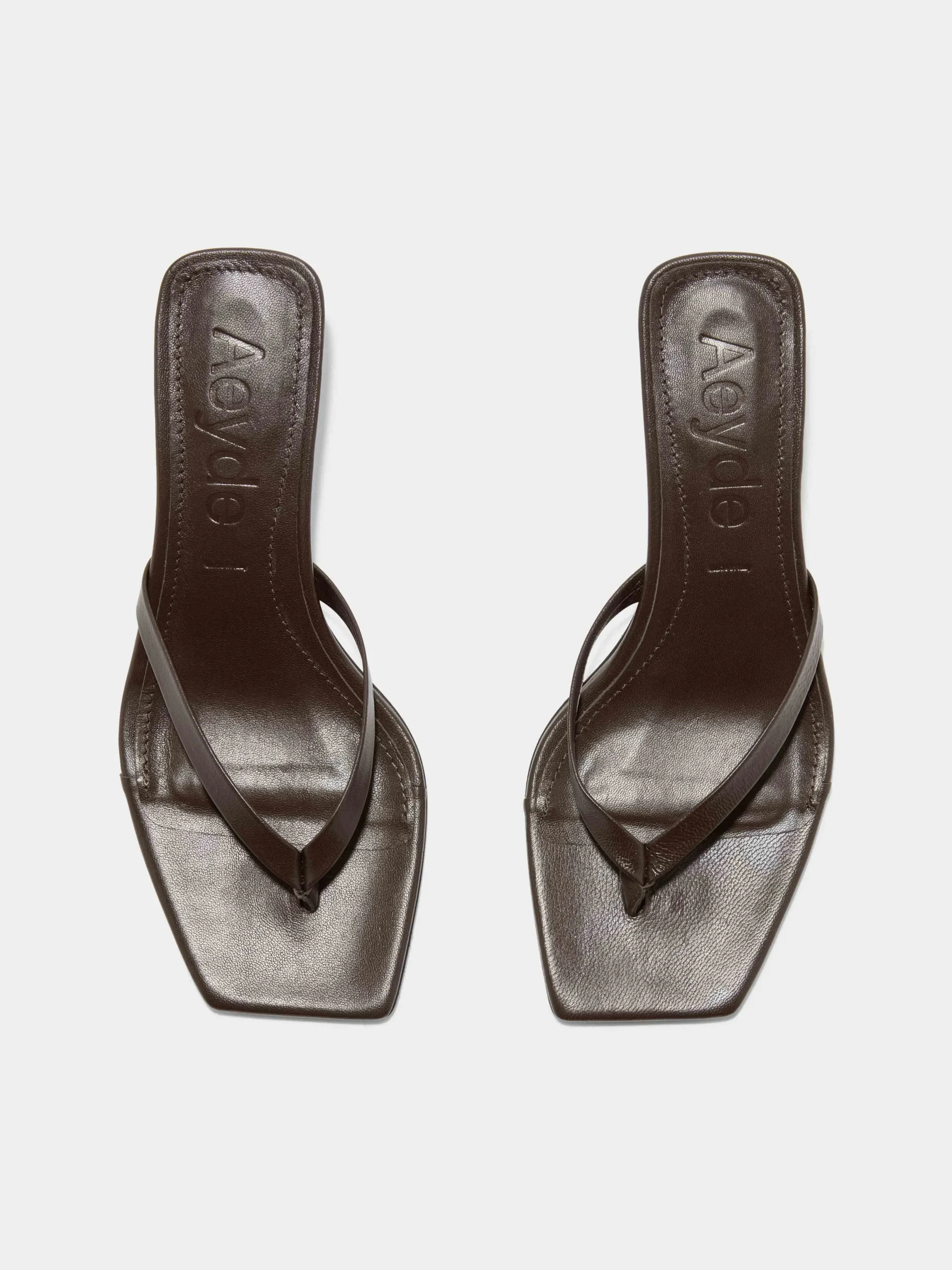 Fashion Aeyde Wilma Leather Thong Sandals Moka Nappa