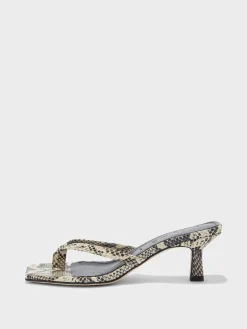 Outlet Aeyde Wilma Leather Thong Sandal Creamy Snake